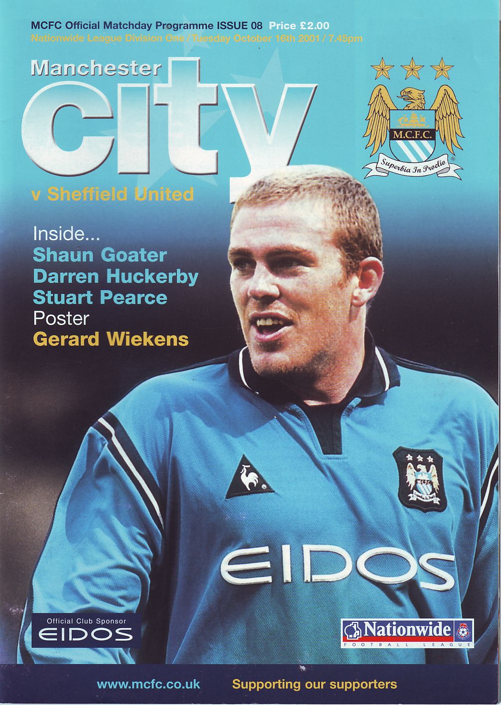 Manchester City v Sheffield United 2001 to 02