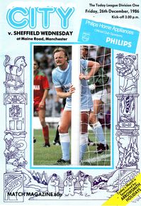 Manchester City v Sheffield Wednesday 1986/87