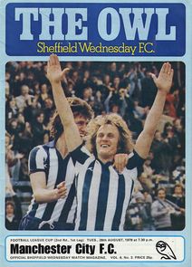 Sheffield Wednesday v Manchester City League Cup 2nd Round 1st leg 1979/80