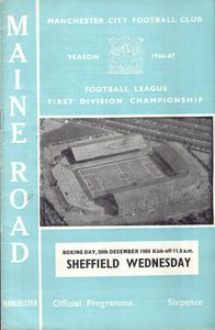 Manchester City v Sheffield Wednesday 1966/67