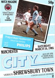 Manchester City v Shrewsbury Town 1984/85