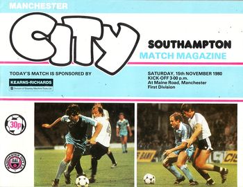 Manchester City v Southampton 1980/81