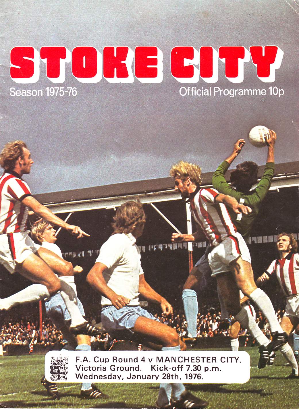 Stoke City v Manchester City FA Cup 4th Round 1975/76