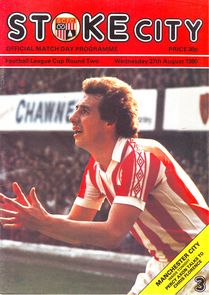 Stoke City v Manchester City League Cup 2nd Round 1st Leg 1980/81