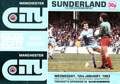 Manchester City v Sunderland FA Cup 3rd Round Replay 1982/83