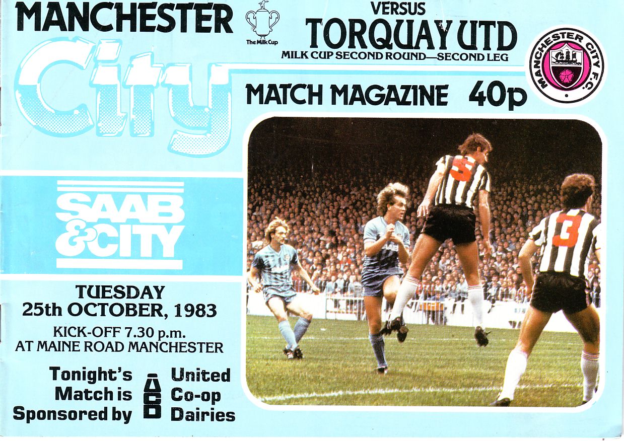 Manchester City v Torquay United 1983/84 Milk Cup 2nd Round 2nd Leg