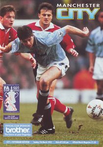 Manchester City v Tottenham FA Cup 6th Round 1992/93