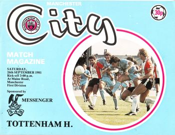 Manchester City v Tottenham Hotspur 1981/82