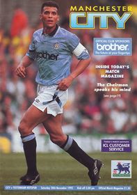 Manchester City v Tottenham Hotspur 1992/93