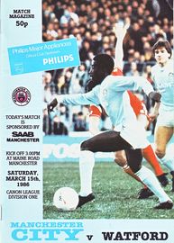 Manchester City v Watford 1985/86