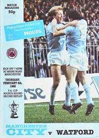 Manchester City v Watford FA Cup 4th Round 2nd Replay 1985/86