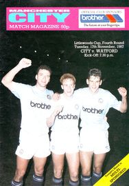 Manchester City v Watford Littlewoods Cup 3rd Round 1987/88