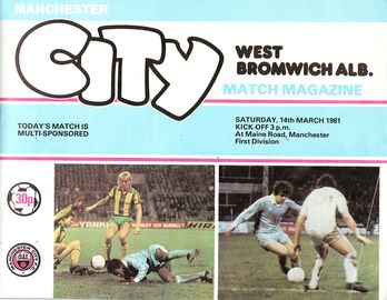 Manchester City v West Bromwich Albion 1980/81