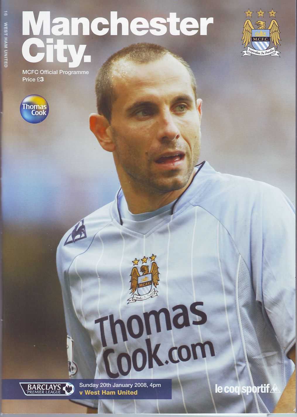 Manchester City v West Ham 2007 to 08