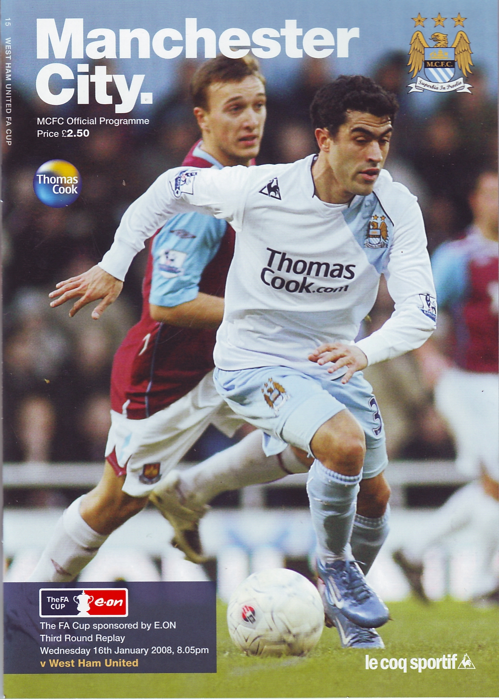 Manchester City v West Ham FA Cup 3rd Round Replay 2007 to 08