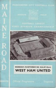Manchester City v West Ham United 1966/67