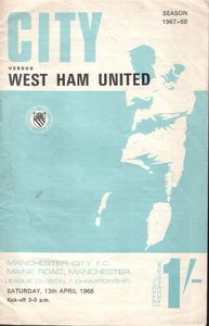Manchester City v West Ham United 1967/68