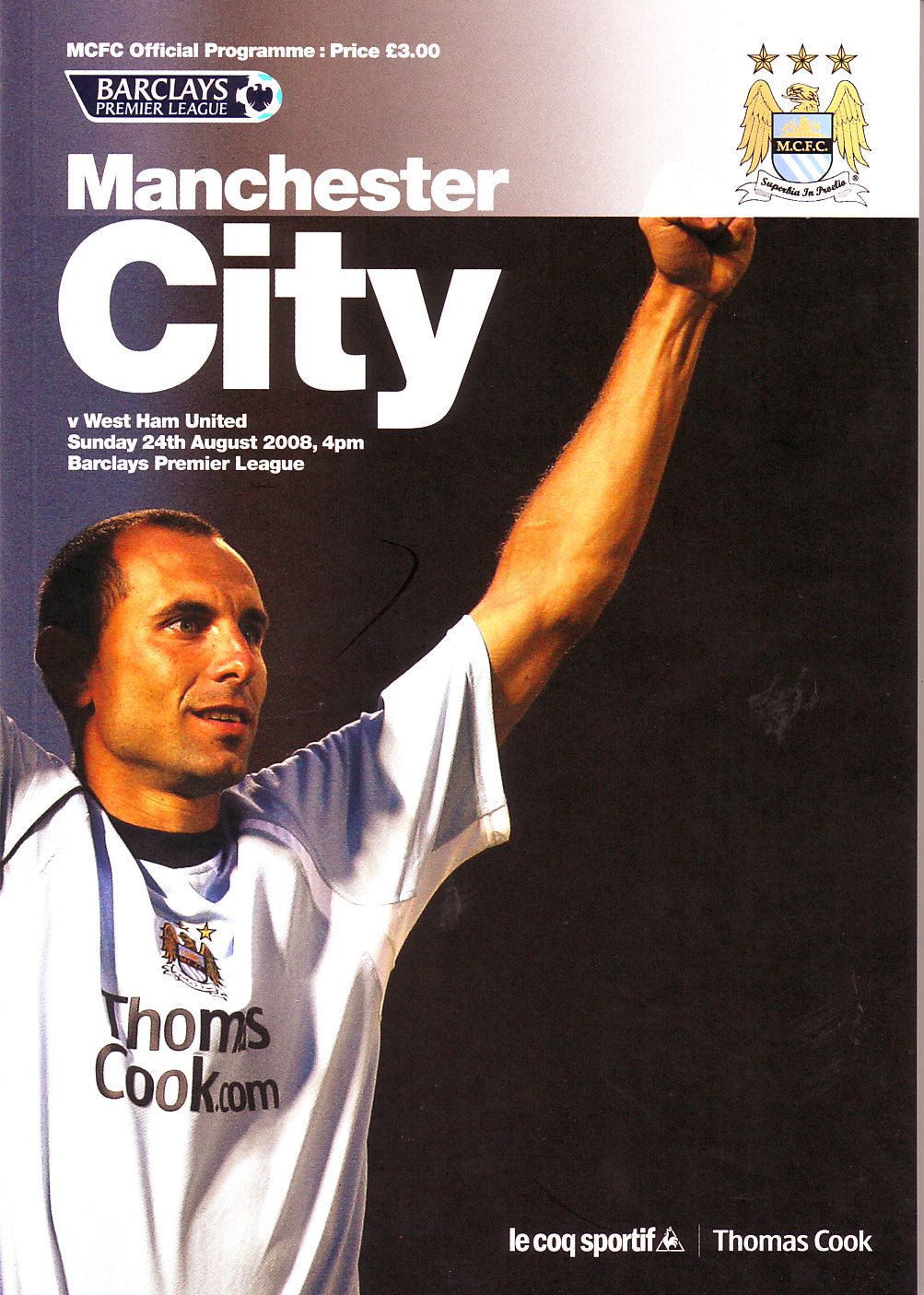 Manchester City v West Ham home 2008 to 09