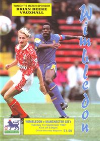 Wimbledon v Manchester City 1992/93