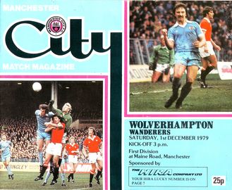 Manchester City v Wolverhampton Wanderers home 1979/80